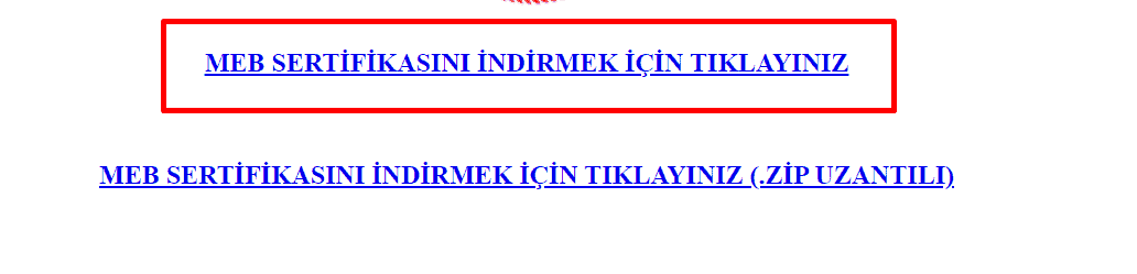 meb sertifikası yükleme