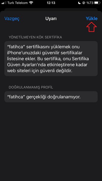 IOS meb sertifika kurulumu 3